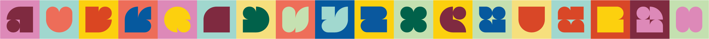 Decorative coloured shape strip